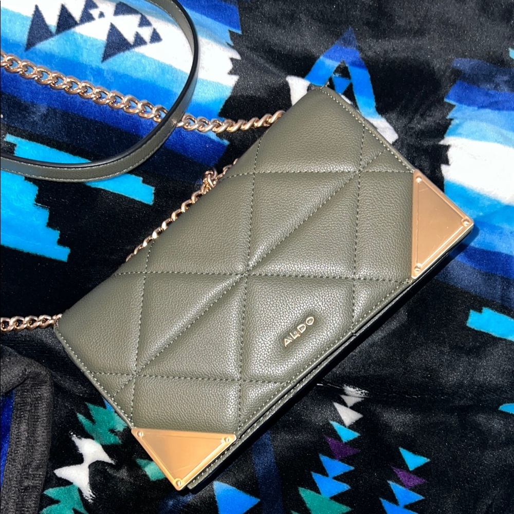 ALDO Olive Green Quilted Crossbody Bag